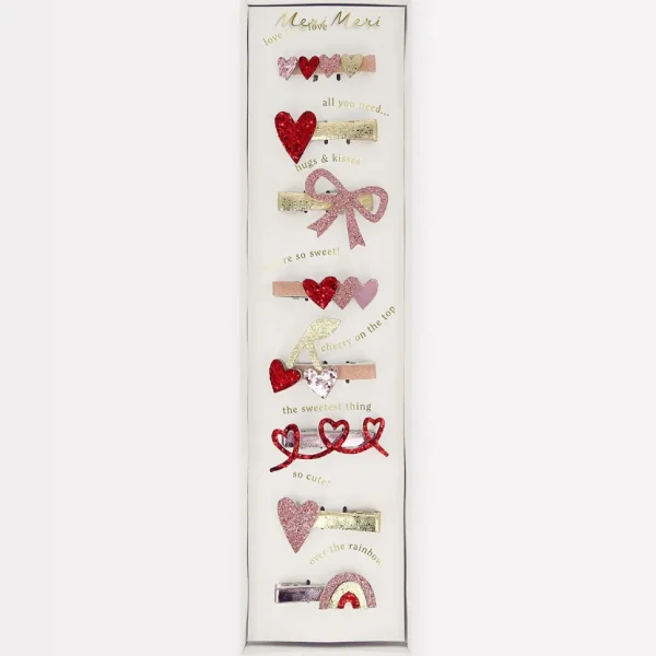 Valentine's Hair Clips (x 8)