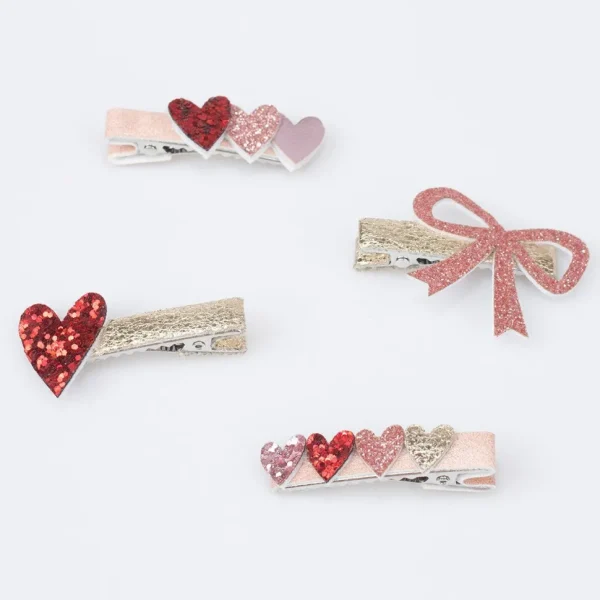 Valentine's Hair Clips (x 8)