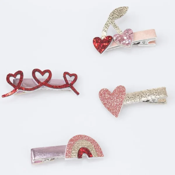 Valentine's Hair Clips (x 8)