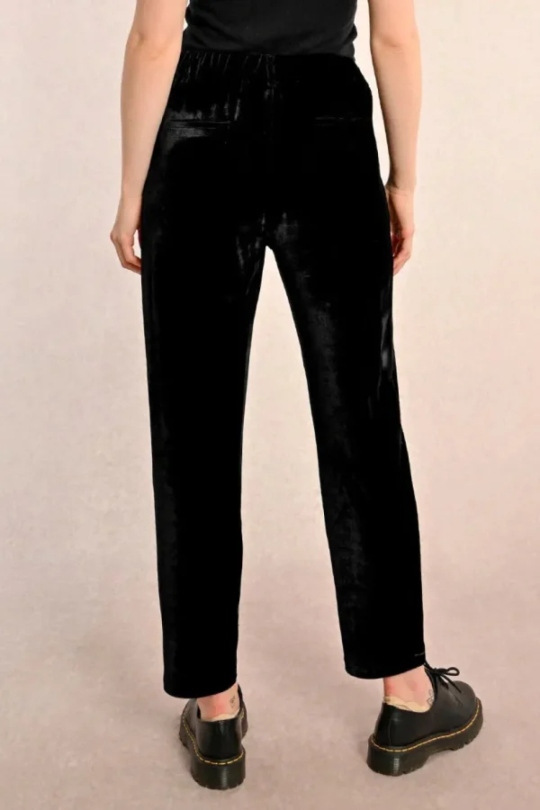 Velvet Cigarette Pants - Black