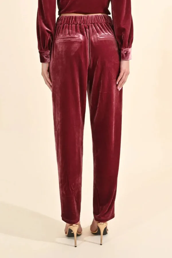 Velvet Cigarette Pants - Pink