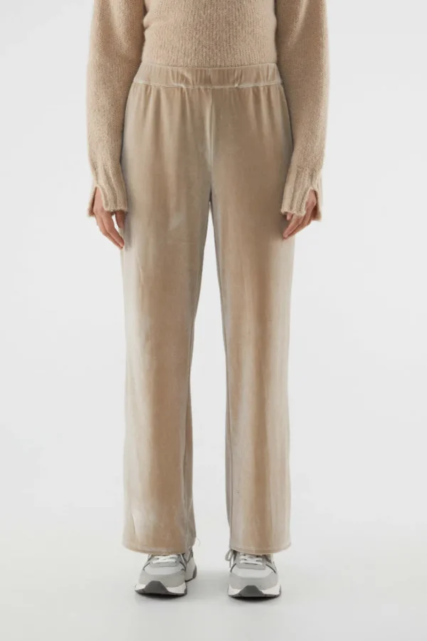 Velvet Stretch Pants - Beige