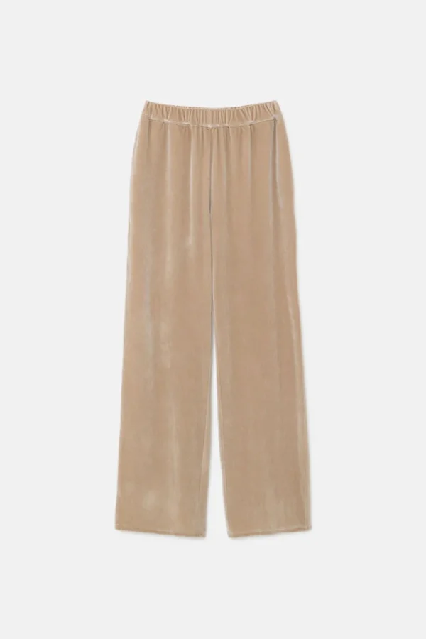 Velvet Stretch Pants - Beige