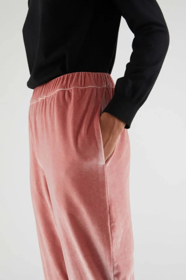 Velvet Stretch Pants - Pink