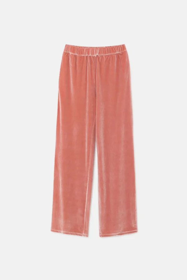Velvet Stretch Pants - Pink