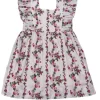 Vertical Roses Girls Ruffle Dress