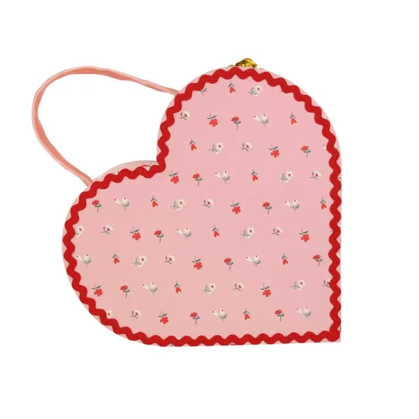 Vintage Rose Heart Suitcases (x 2)