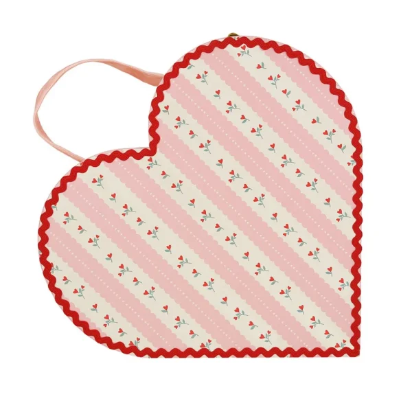 Vintage Rose Heart Suitcases (x 2)