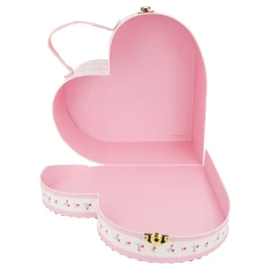 Vintage Rose Heart Suitcases (x 2)