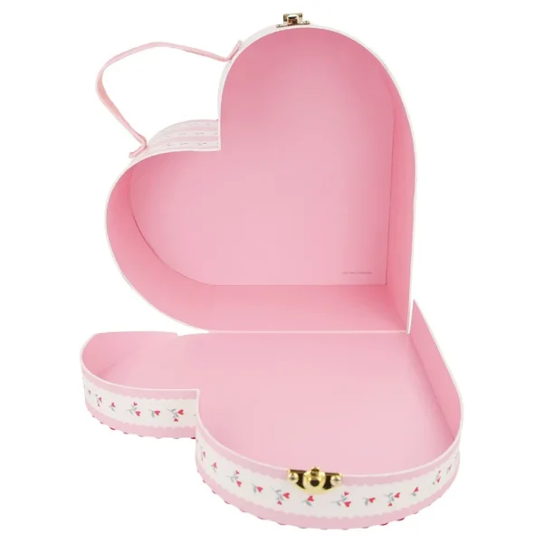 Vintage Rose Heart Suitcases (x 2)