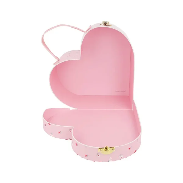 Vintage Rose Heart Suitcases (x 2)