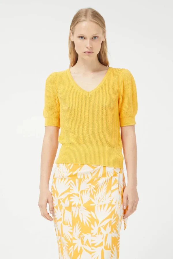 V-Neck Sweter - Yellow