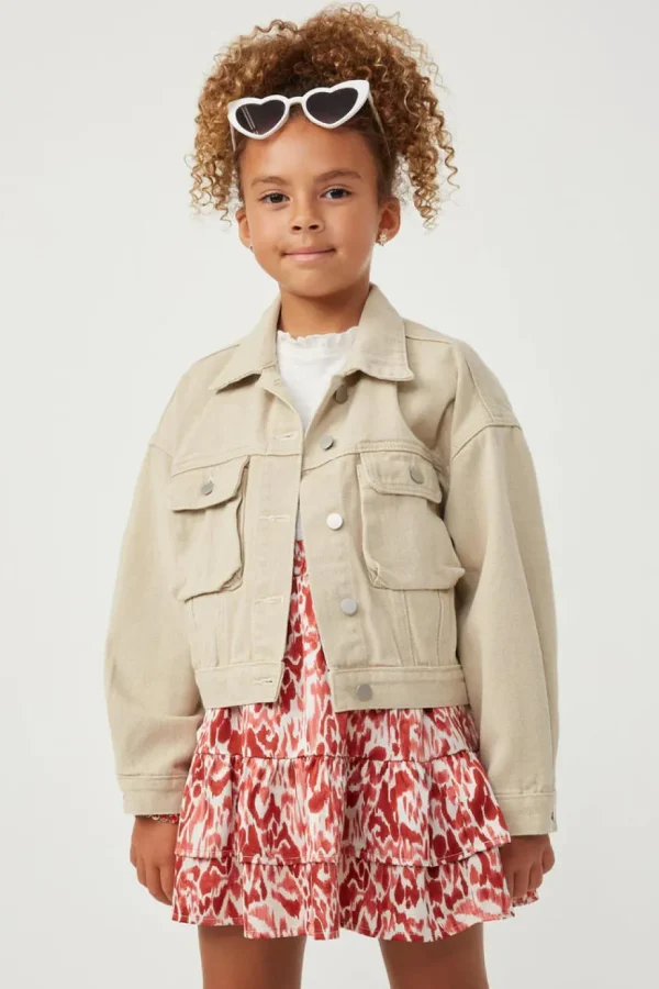 Washed Cargo Stitch Colored Denim Jacket
