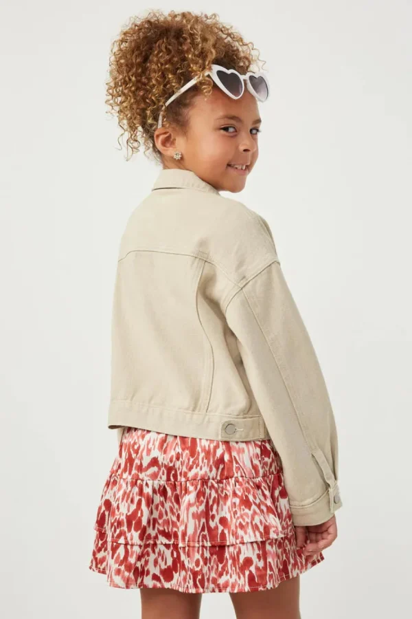 Washed Cargo Stitch Colored Denim Jacket