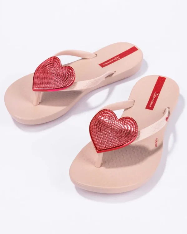 Wave Heart II Kids Flip Flop - Pink/Red