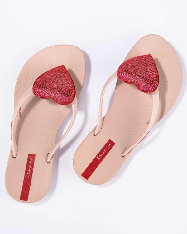 Wave Heart II Kids Flip Flop - Pink/Red
