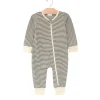 2 Way Zip Romper- Stripe- Charcoal
