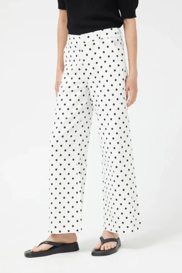 White Polka Dot Straight Jeans