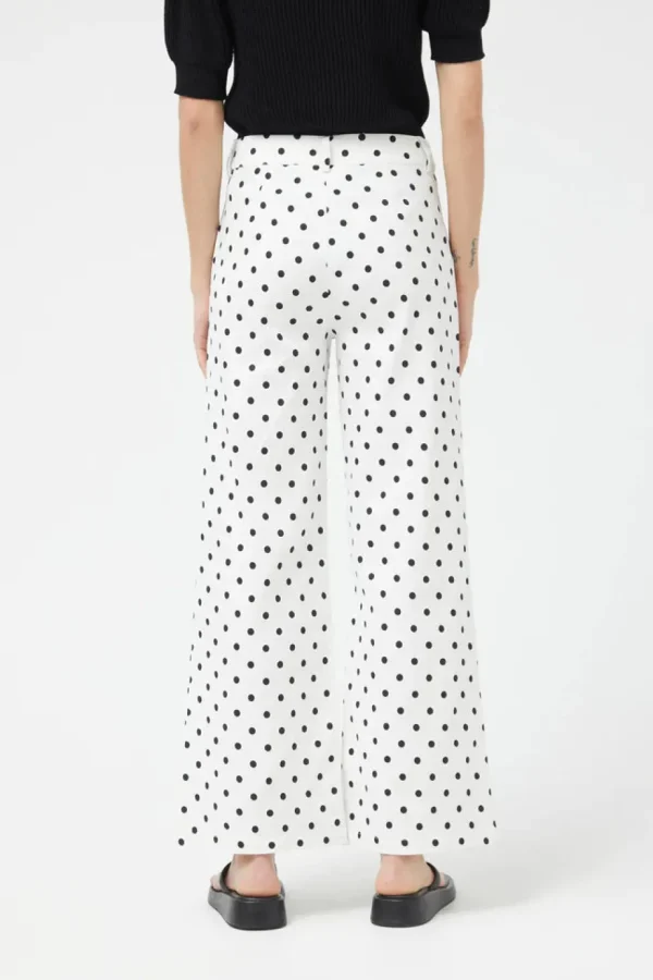 White Polka Dot Straight Jeans