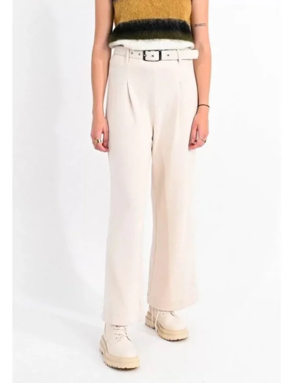 Wide Leg Pants - Cream