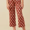Wide Leg Polka Dot Patch Pocket Knit Pants