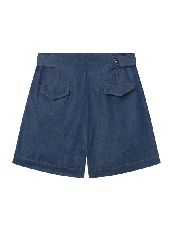 Wide-Leg Denim Shorts - Organic Cotton