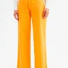 Wide-Leg Trousers Zig-Zag Detailing (Orange)