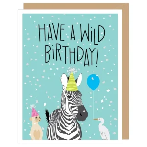 Wild Birthday Zebra Birthday Card