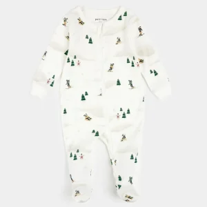 Winter Fun Print on Off-White Sleeper