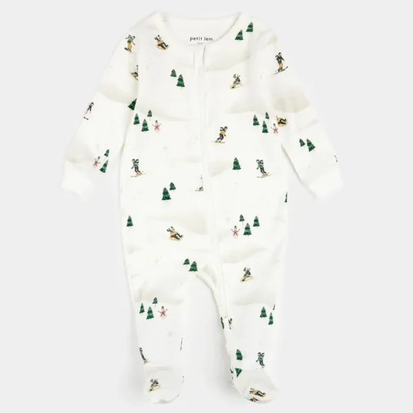 Winter Fun Print on Off-White Sleeper