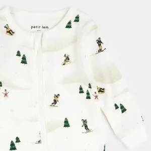 Winter Fun Print on Off-White Sleeper