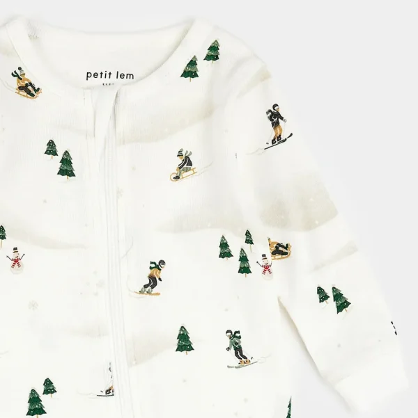 Winter Fun Print on Off-White Sleeper