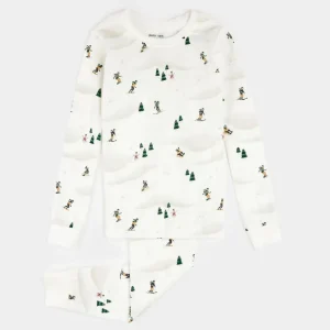 Winter Fun Print PJ Set - Off White