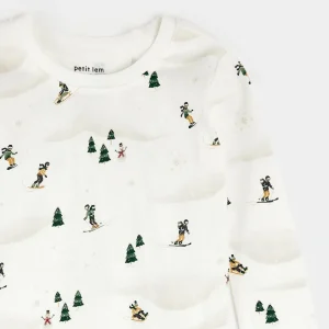 Winter Fun Print PJ Set - Off White