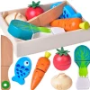 Wooden Pretend Cutting Play Food Set for Kids - 12 pcs