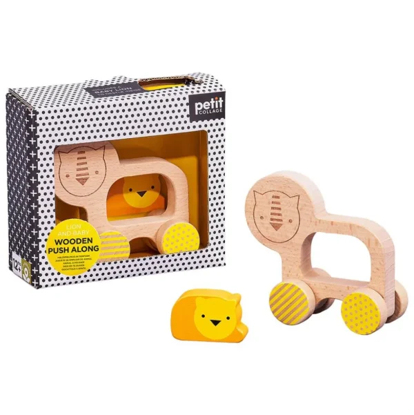 Wooden Push Along Lion Toy