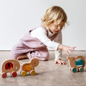 Wooden Push Along Toy Elephant