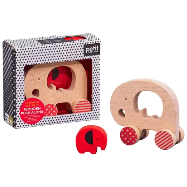 Wooden Push Along Toy Elephant