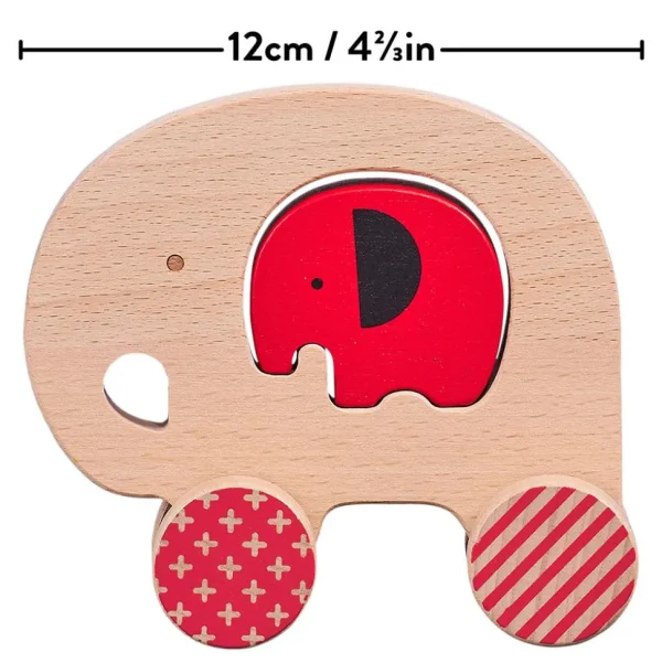 Wooden Push Along Toy Elephant