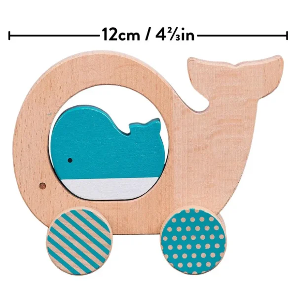 Wooden Push Along Whale Toy