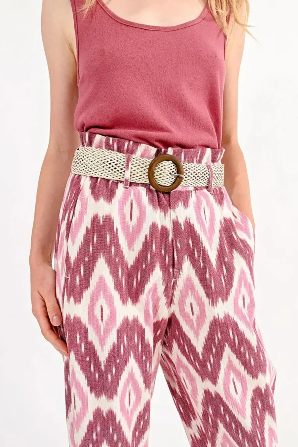 Woven Belt with Round Buckle - Offwhite