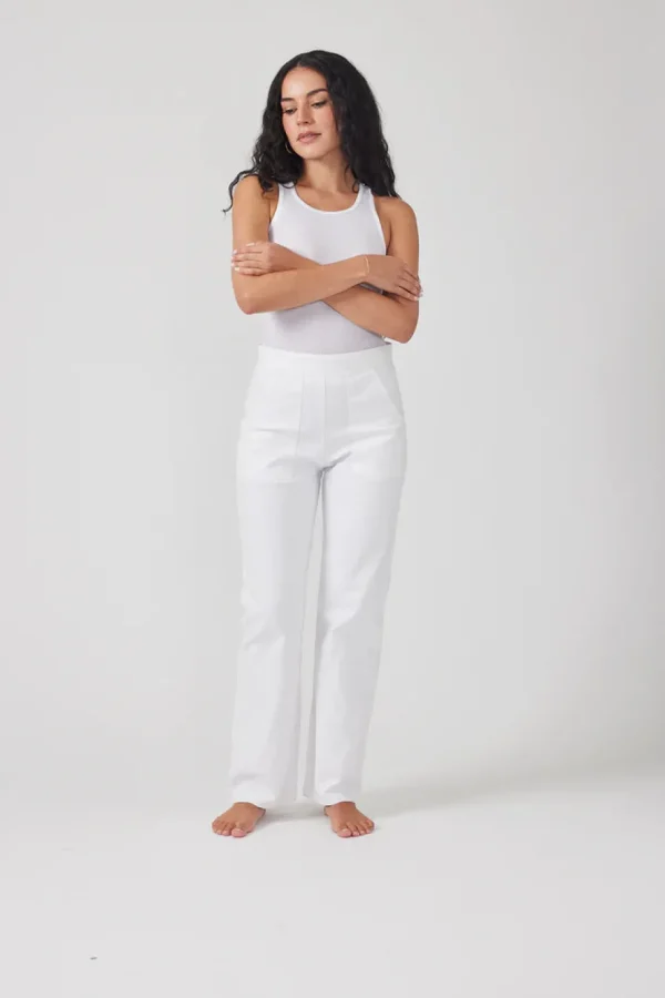 Zip Back Jeans - White